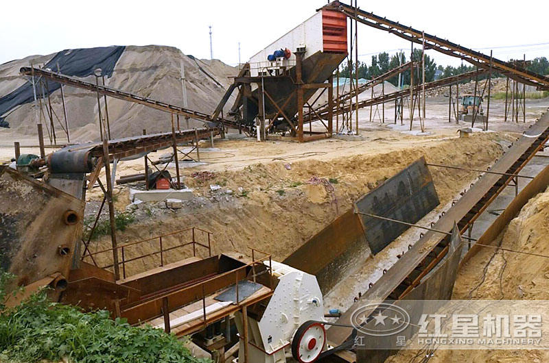 固定式建筑垃圾處理生產線現場